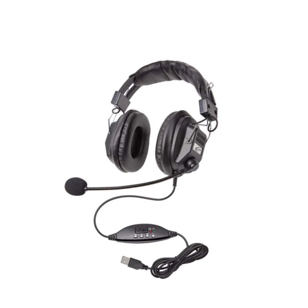 Casque stéréo USB supra-auriculaire Califone 3068MUSB CT avec microphone - Noir