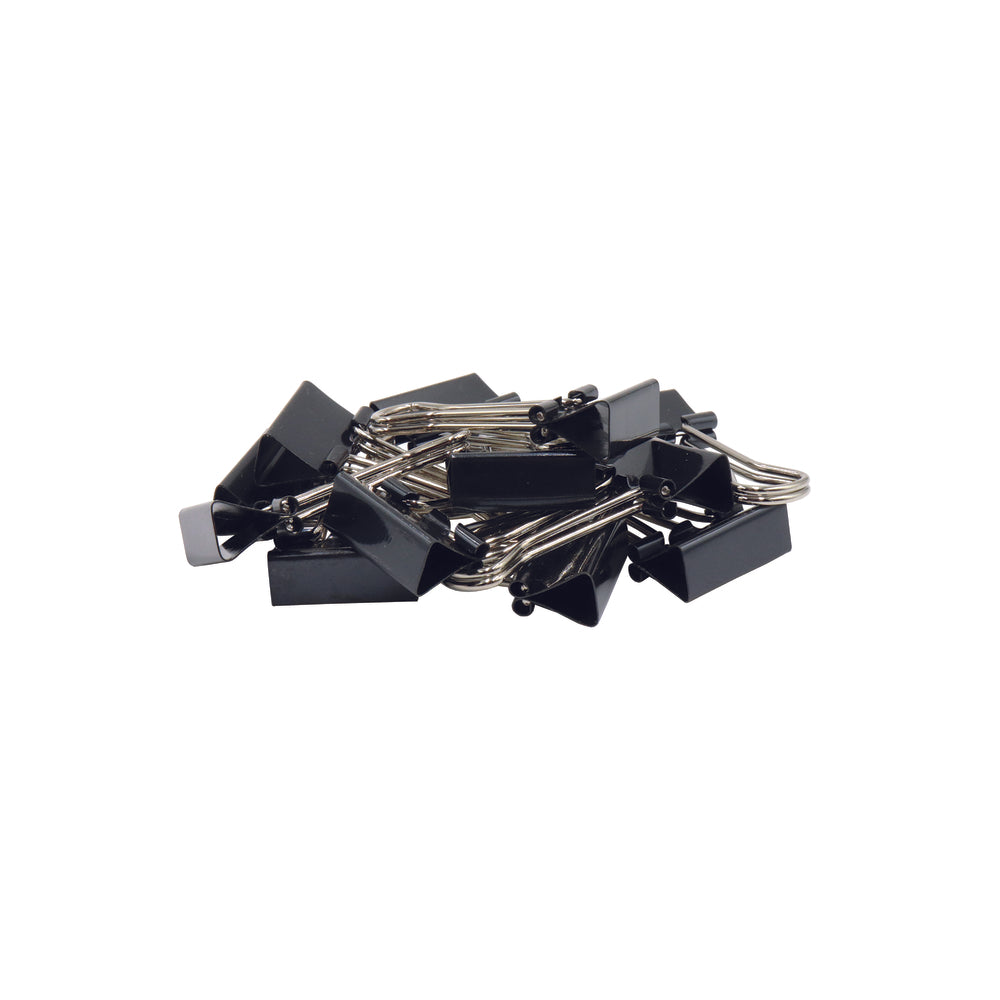 Westcott Black Foldback Clips - 3/4" (19mm) - 12 Pack