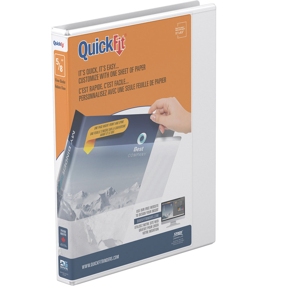Davis Group QuickFit D-Ring View Binder - 5/8" - White