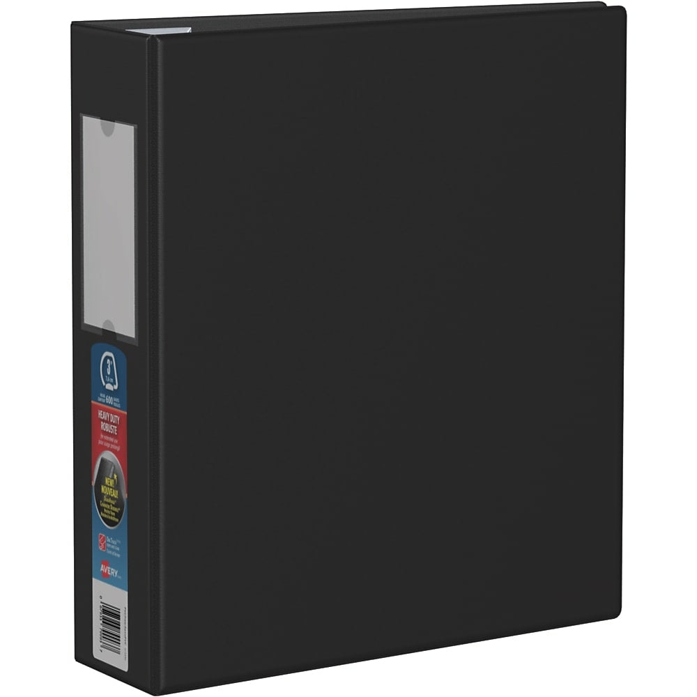 Avery Heavy Duty Binder, 3" Sized One Touch Locking D Rings, Black, (79993)
