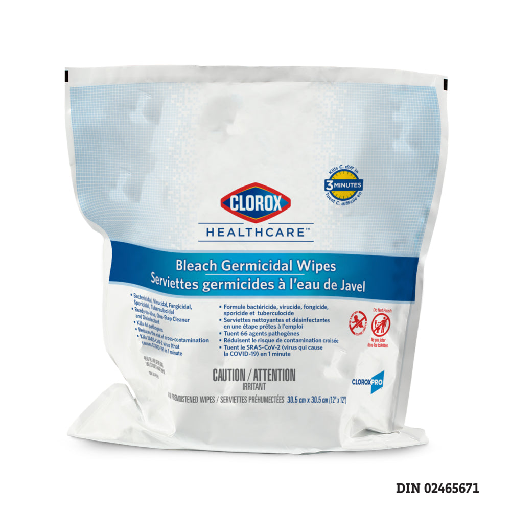 Lingettes désinfectantes germicides Clorox Healthcare, paquet de 110 (CL01310)