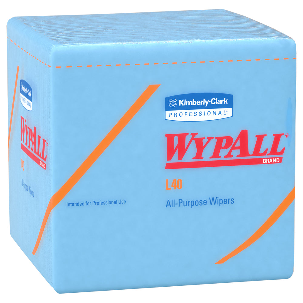 Serviettes de nettoyage et de séchage jetables WypAll L40 - Paquet de 56 feuilles - Bleu