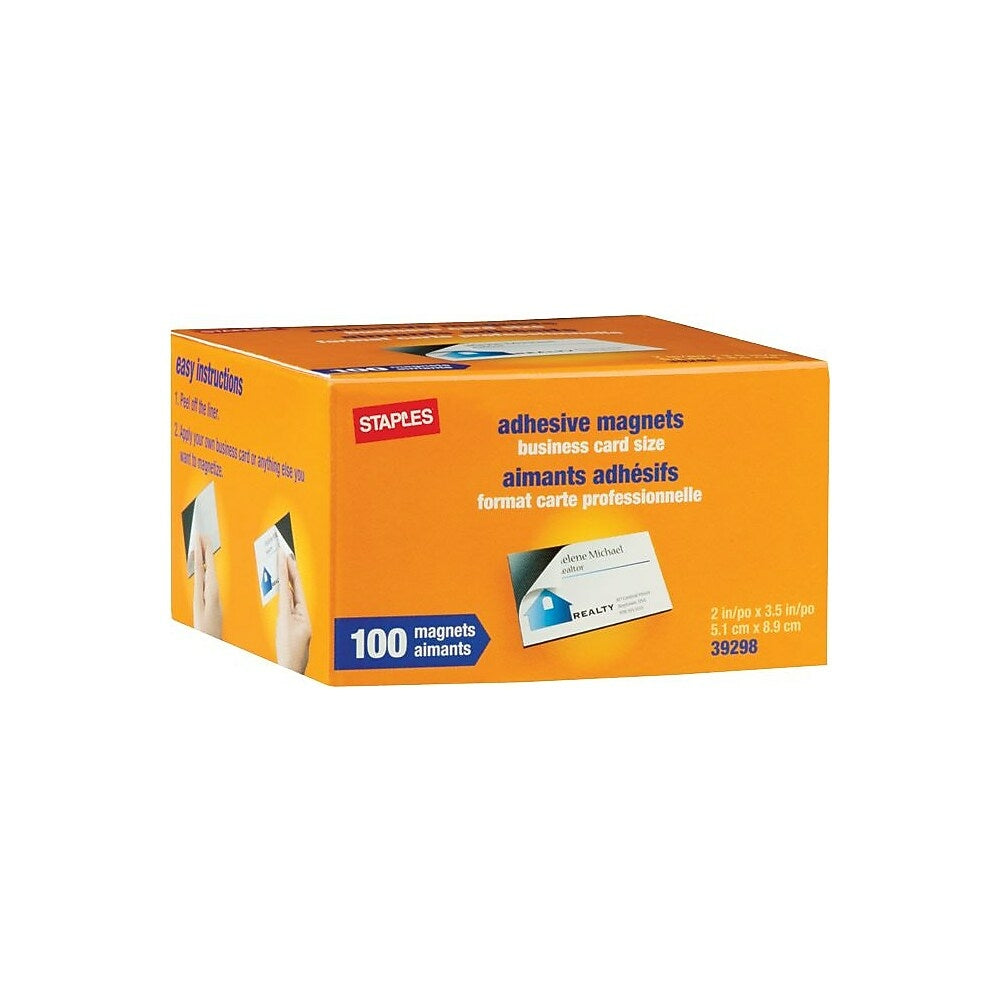 Aimants pour cartes de visite Staples - 5,1 cm (H) x 8,9 cm (L) - Noir - Paquet de 100
