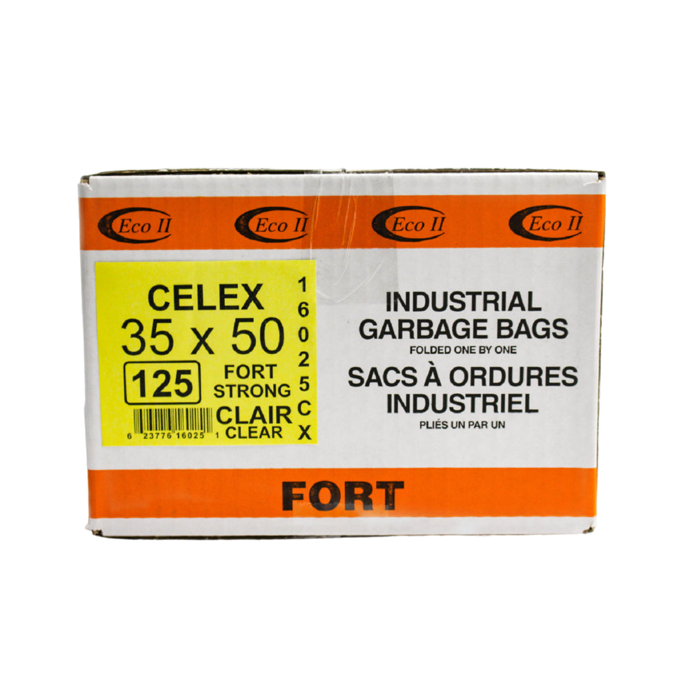 Eco II Garbage Bags - 35" x 50"- Strong - Clear Tint - 125 Pack