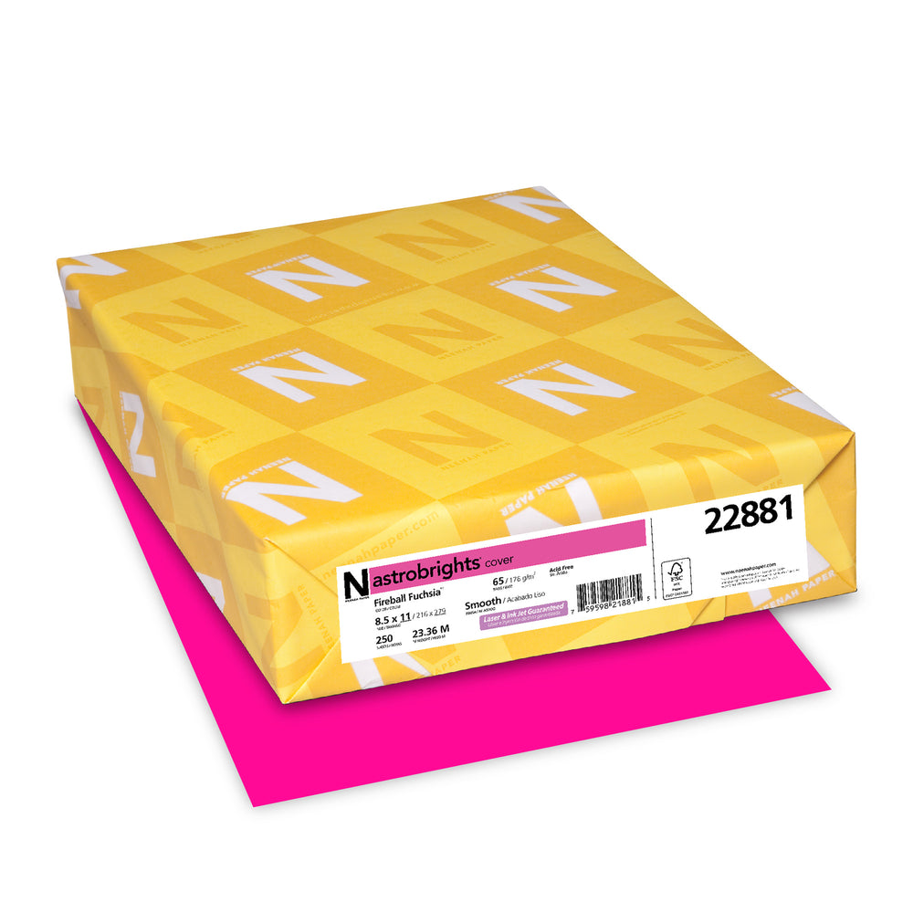 Astrobrights Coloured Paper - 8.5" x 11" - Fireball Fuchsia - 250 Sheets