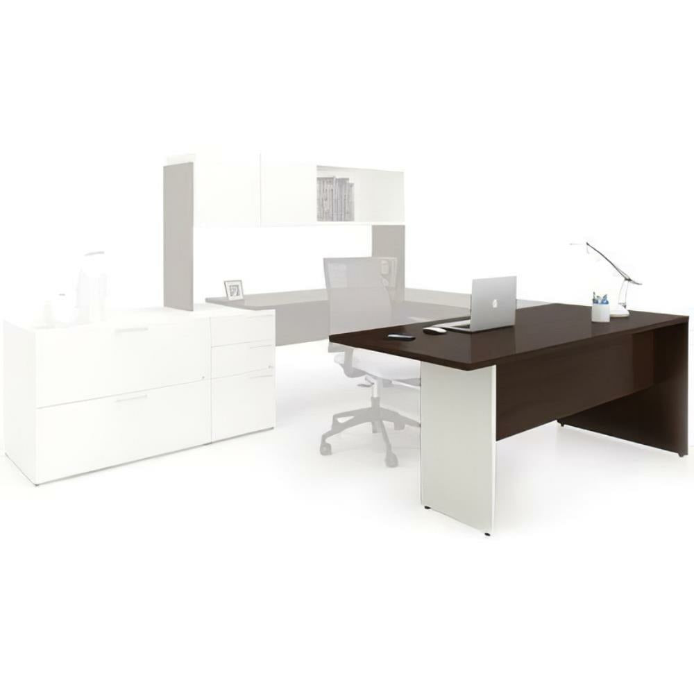 Rectangular Table With Modesty Panel Chocolate/Snow