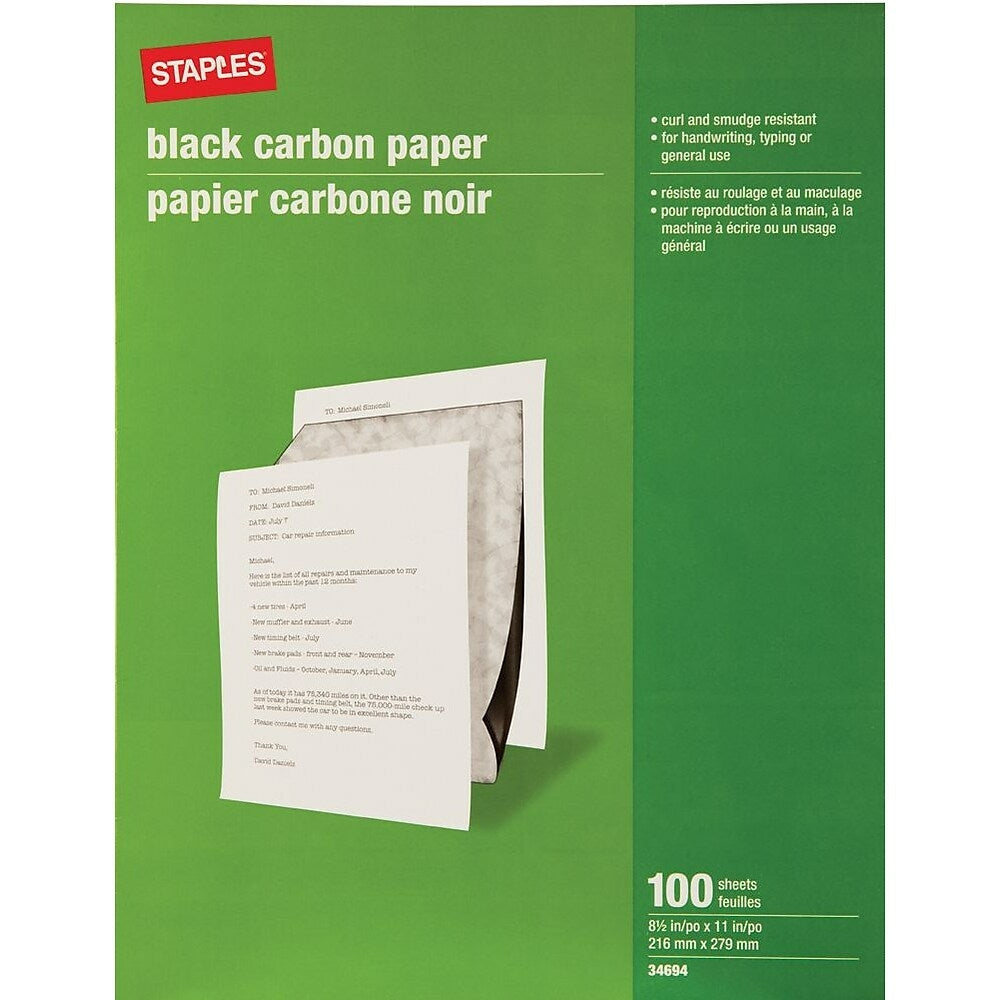 Staples Carbon Paper - Black