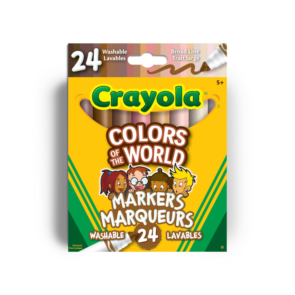 Crayola Colors of the World Skin Tone Broad Line Markers - 24 Count