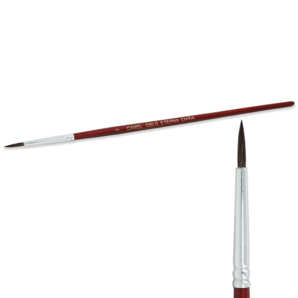 Round Camel Hair Paint Brush Size 2, 12/pkg