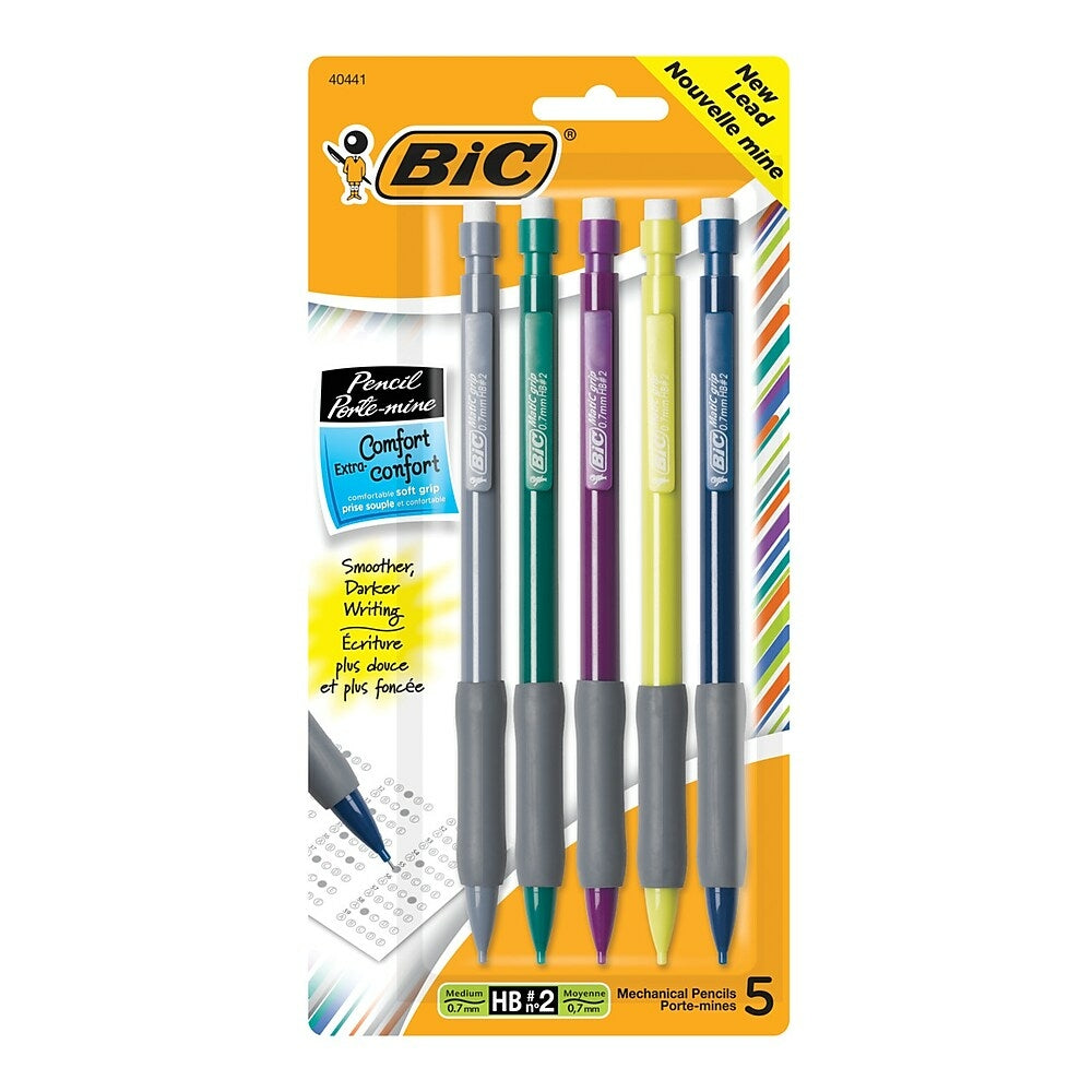 Crayons mécaniques BIC Extra-Comfort HB - 0,7 mm - Lot de 5