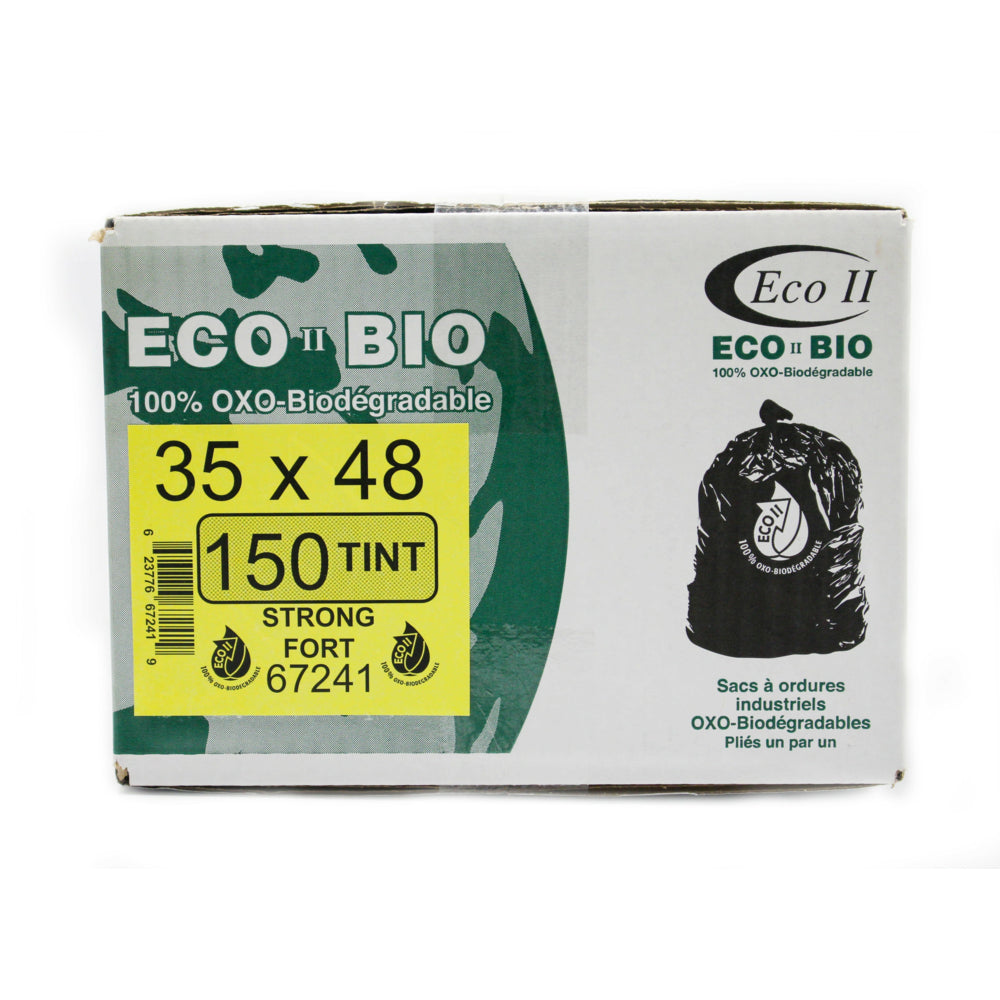 Eco II Oxo-Biodegradable Garbage Bags - Strong - Tinted - 35" x 48" - 150 Pack