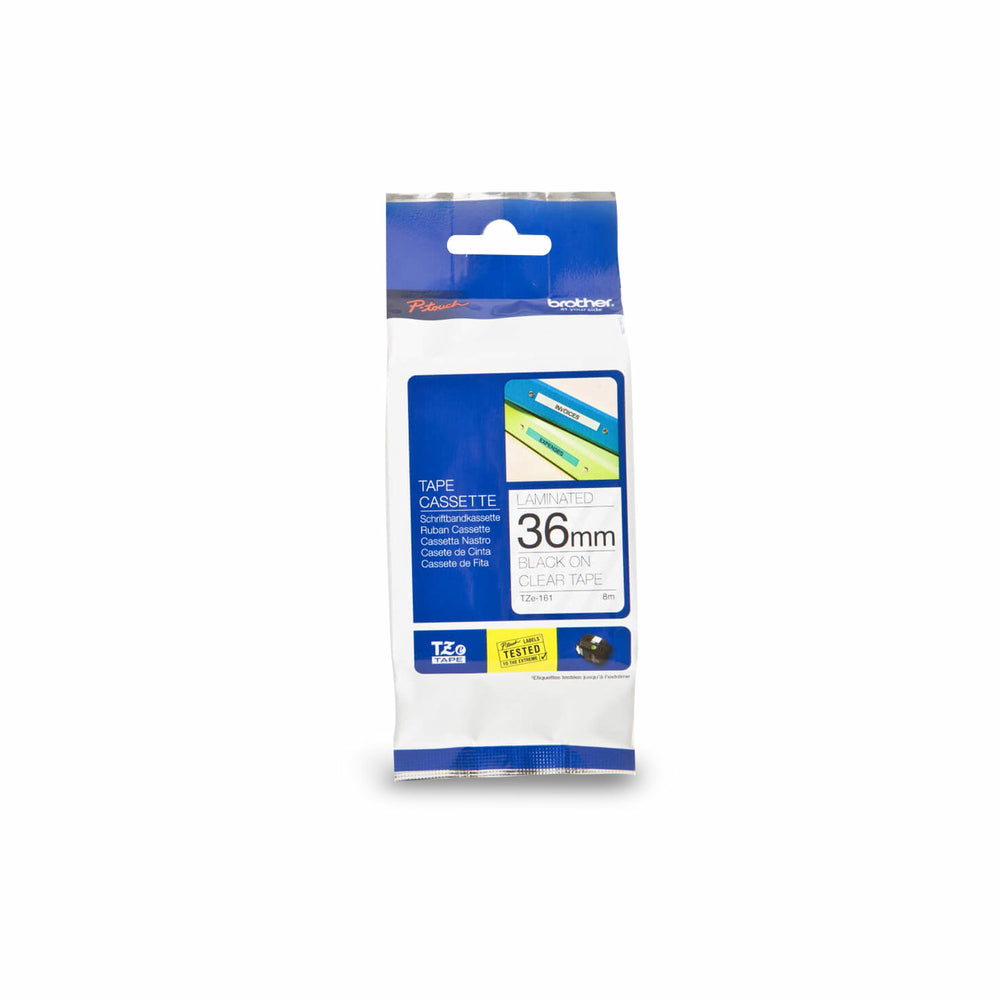 Ruban laminé Brother P-Touch - 36 mm - Noir sur transparent