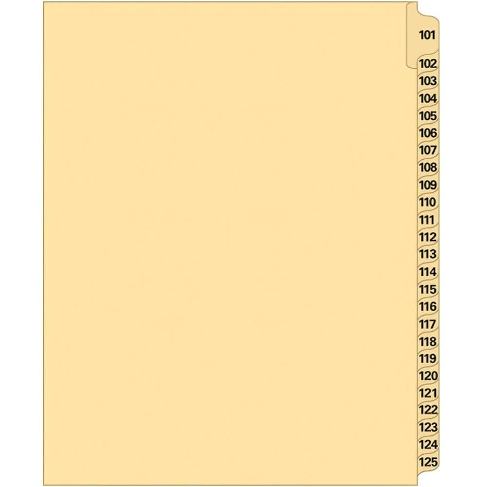 Supreme Litigation Tabs 25th Cut Numeric Set 11" Buff #101-125