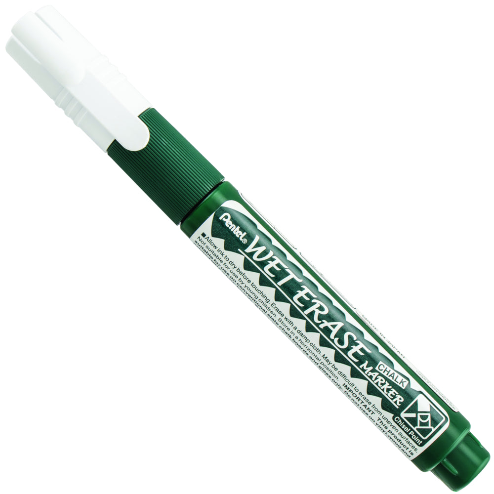 Marqueur craie effaçable à l'eau Pentel Arts - Petite pointe biseautée - Encre blanche