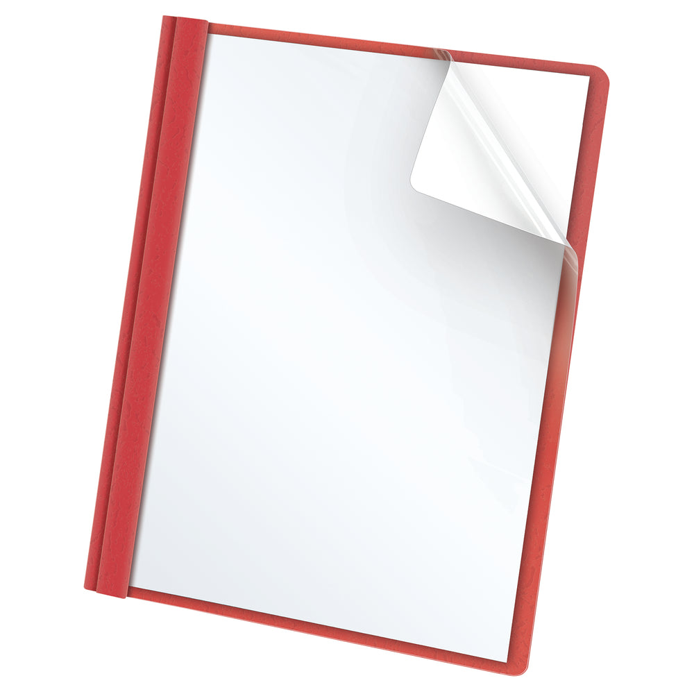 Oxford Clear Front Report Cover - Letter Size - Red