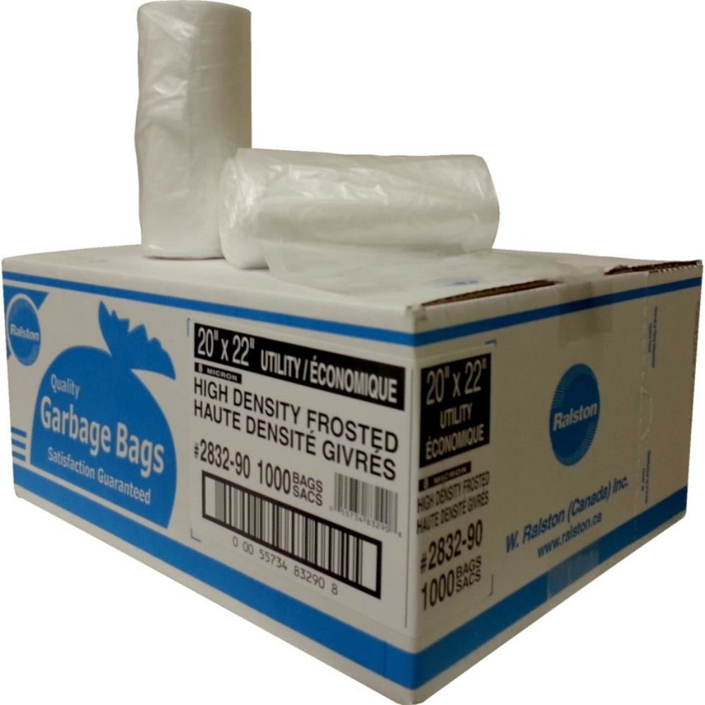 Ralston 2800 Series High Density Industrial Garbage Bags - Frosted - 20" x 22" - 1000 Pack