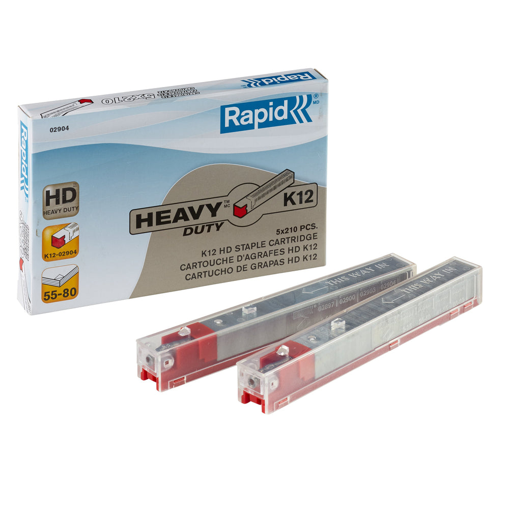 Agrafes à cartouche Rapid Heavy Duty - Capacité de 61 à 80 feuilles - Rouge