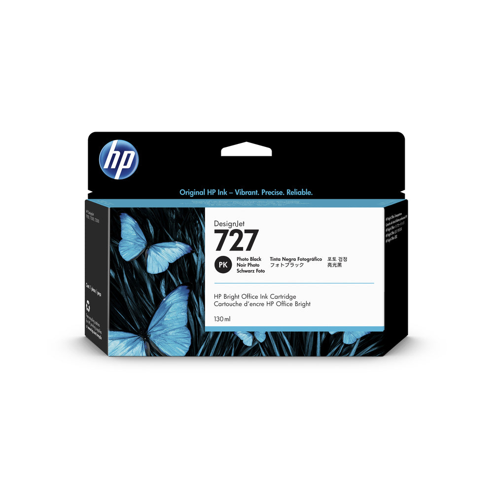 Cartouche d'encre noire photo HP 727 130 ml Designjet