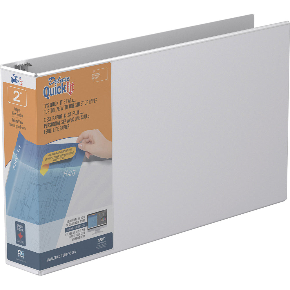 Classeur à anneaux Davis Group QuickFit Angle 2" à 3 anneaux - Blanc