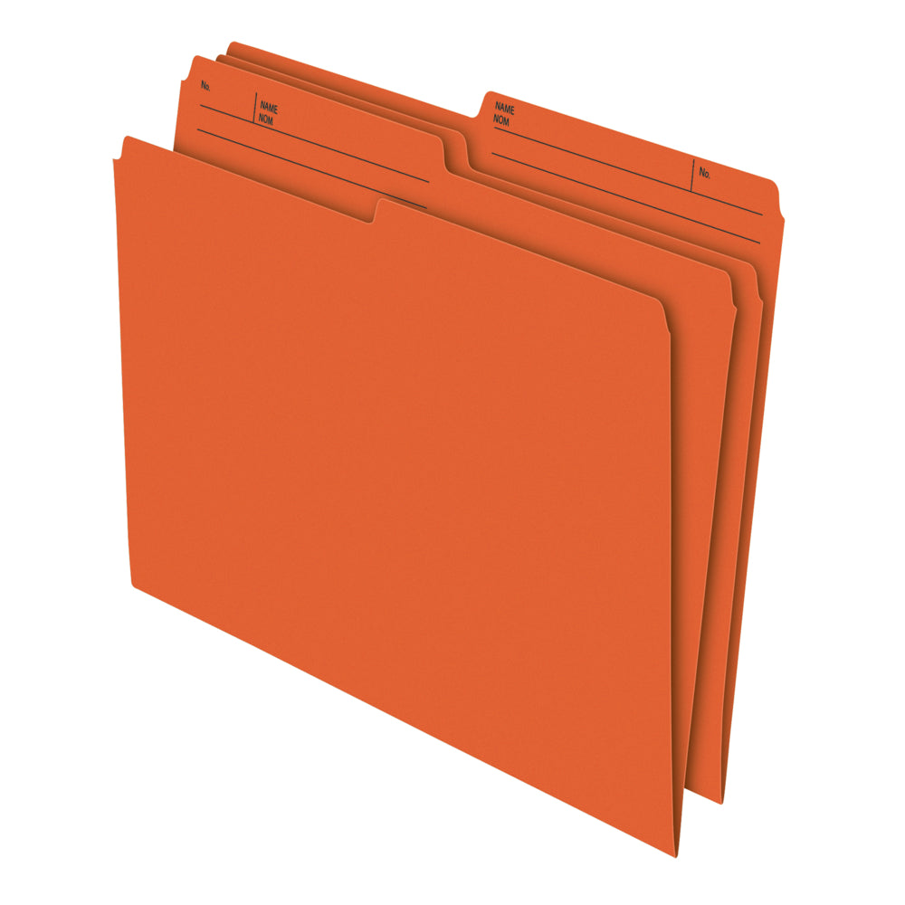 Chemises Staples demi-coupe - Format lettre - Orange - Paquet de 100