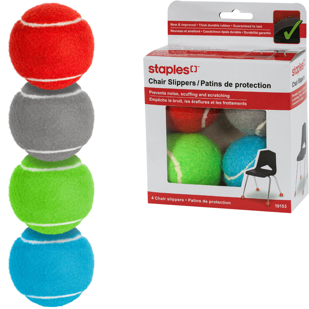 Staples Chair Slipper - Assorted Colours - 4 Pack