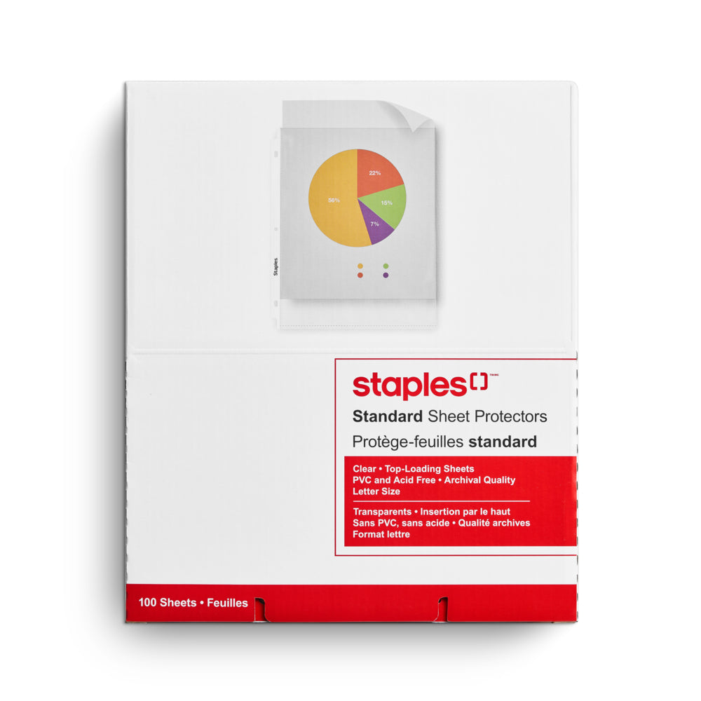 Staples Letter Size Clear Sheet Protectors - 100 Pack