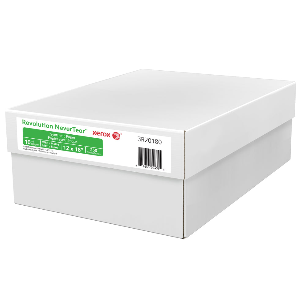 Xerox Revolution NeverTear Paper, 12" x 18", Matte White, 250 Sheets