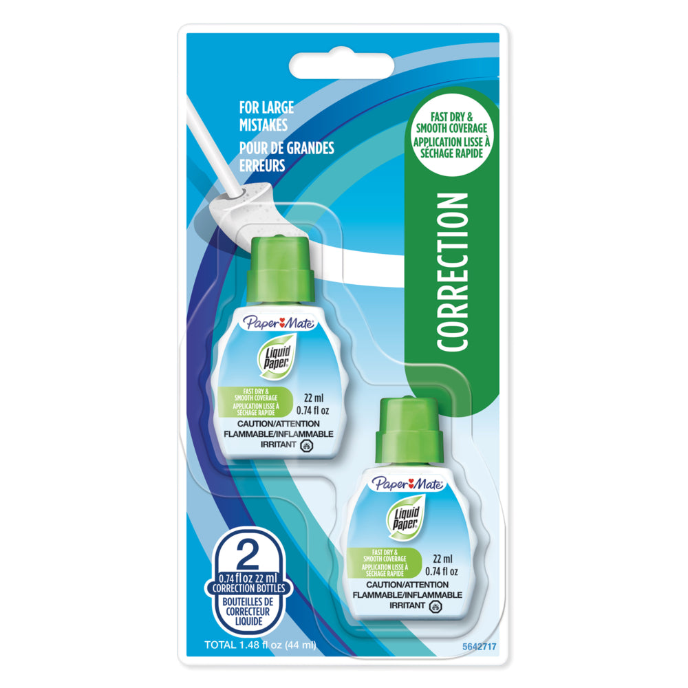 Paper Mate Liquid Paper Fast Dry Correction Fluid - 2 Pack