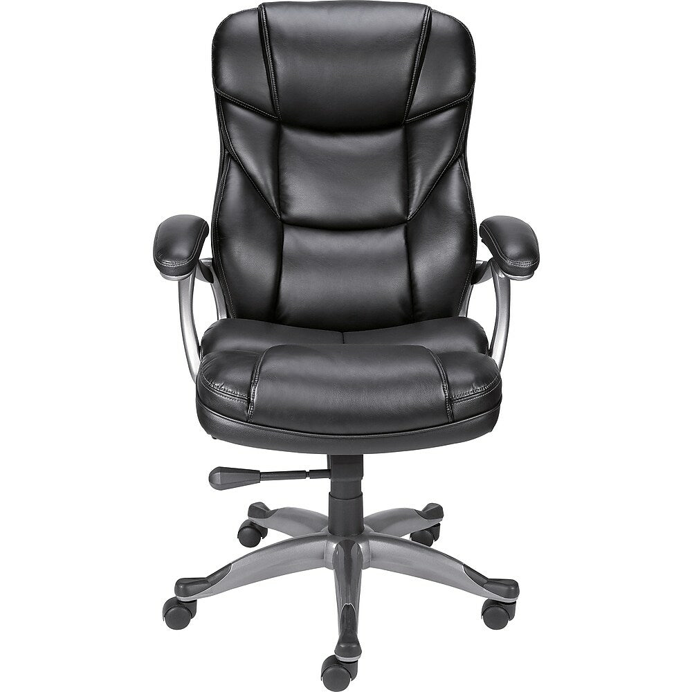 Staples Osgood Bonded Leather High-Back Manager's Chair - Black