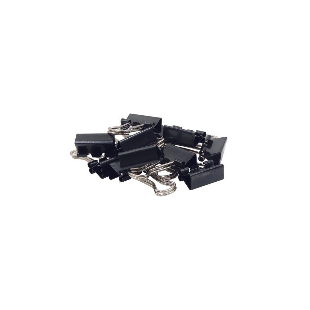 Westcott Black Foldback Clips - 9/16" (14mm) - 12 Pack