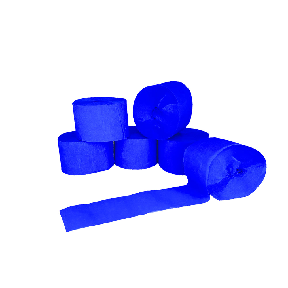 DBLG Artworks Crepe Streamers - 4.5 cm x 25 m - Royal Blue - 6 Rolls/Pack