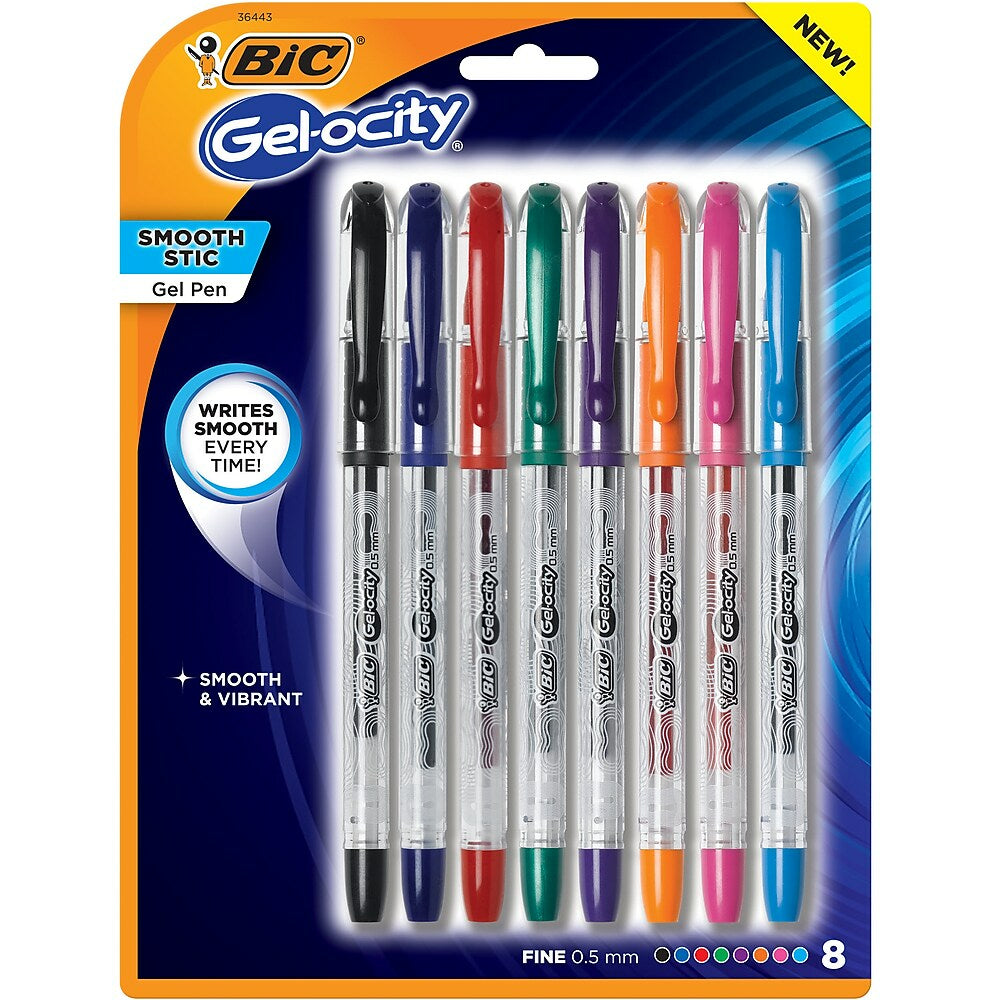 BIC Gel-ocity Stic Fashion Gel Pens - 0.5mm - 8 Pack