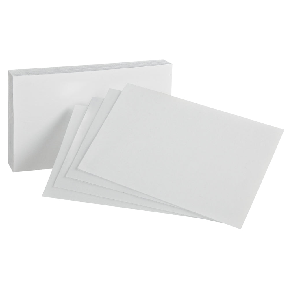 Staples Blank Index Cards - 3" x 5" - White - 100 Pack