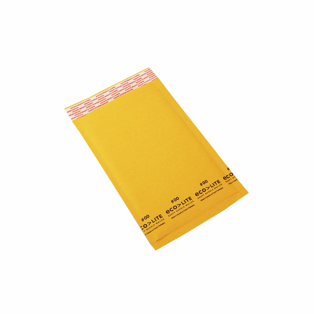Crownhill Packaging Self-Adhesive Closure Mailers with Air Bubble Lining - Size 00 - Gold - 5" W x 10" L - 25 Pack