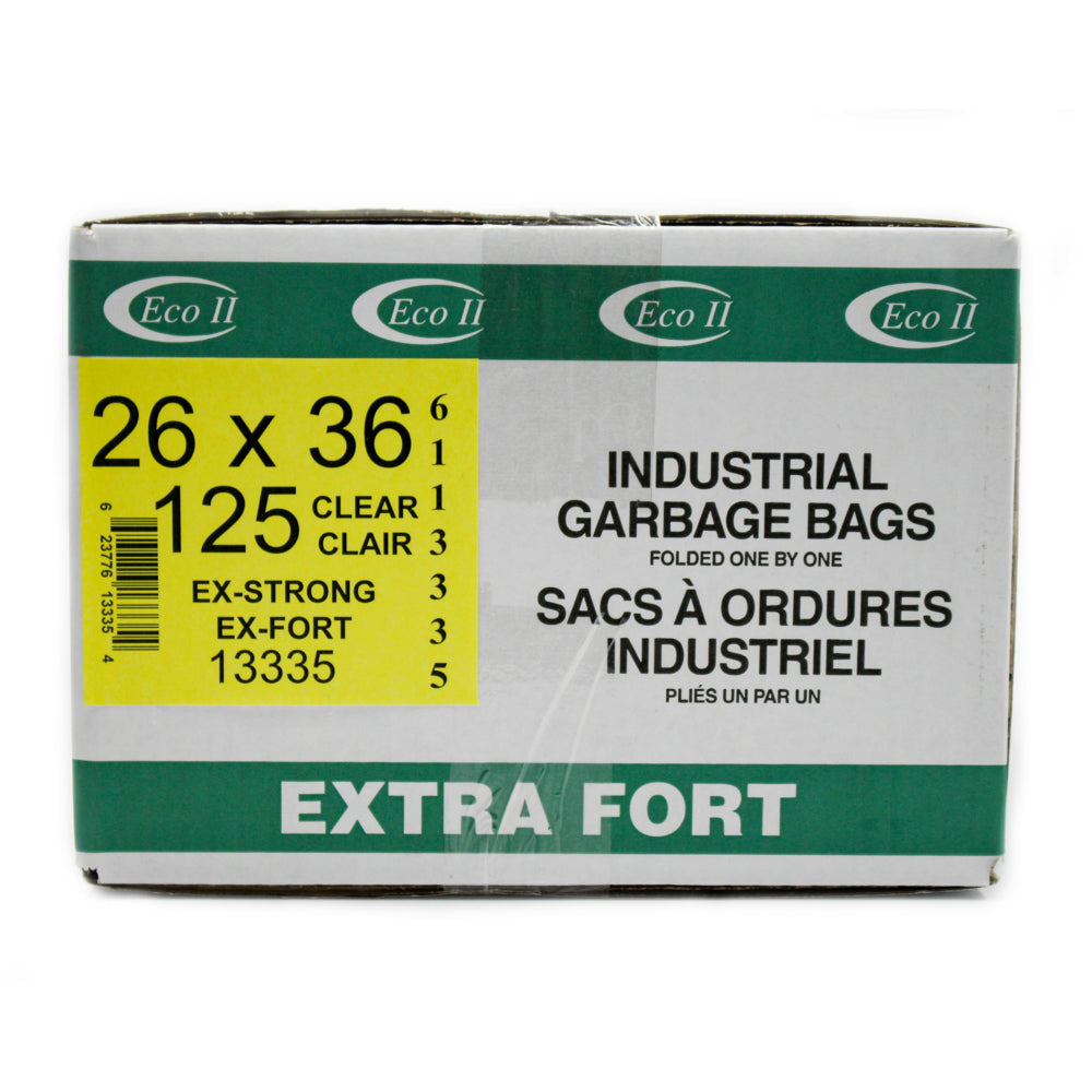 Eco II Garbage Bags - Extra Strong - 26" x 36" - Clear Tint - 125 Pack