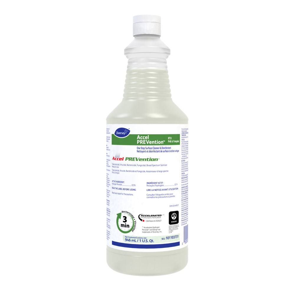 Nettoyant et désinfectant de surface tout-en-un Diversey Accel PREVention - 946 ml