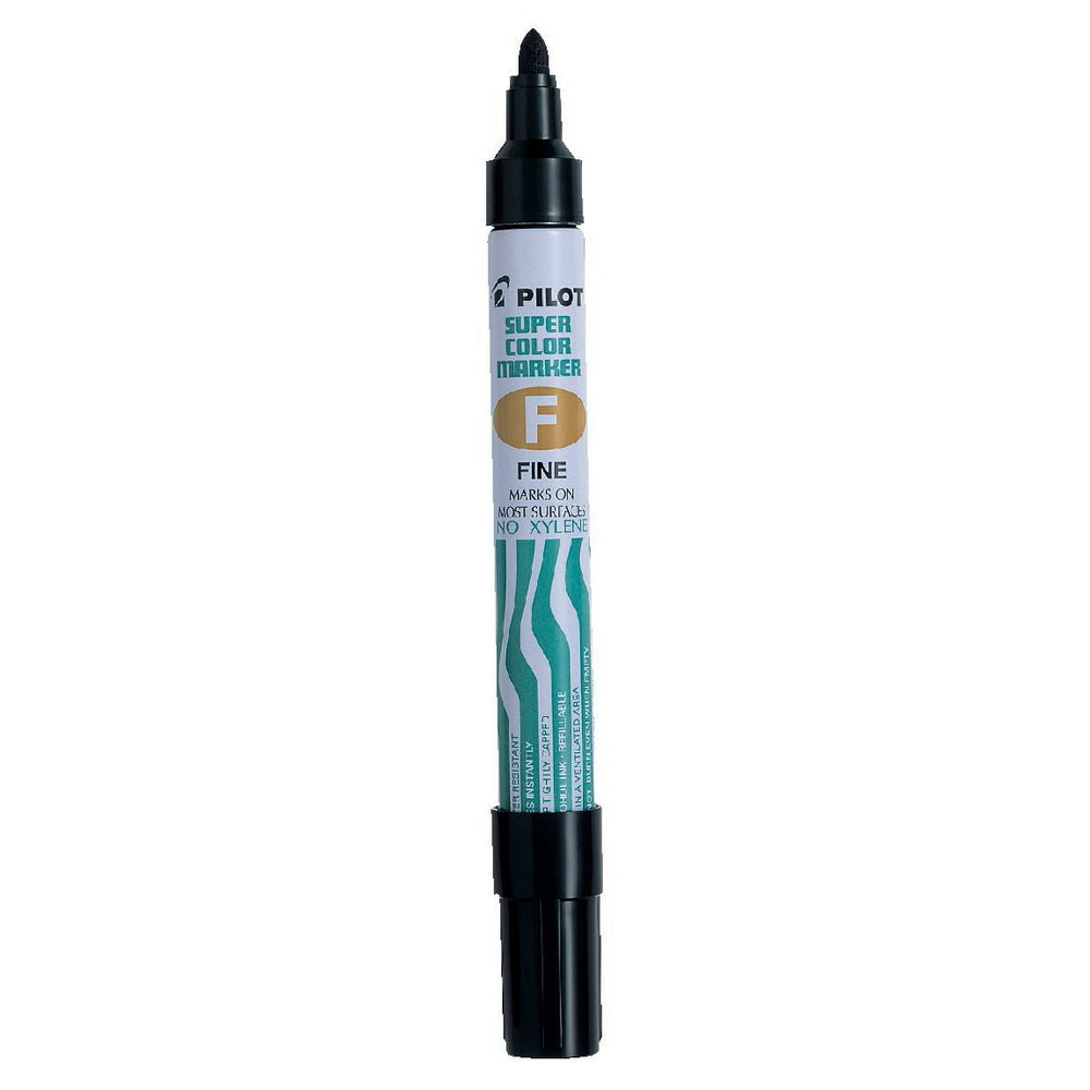 Pilot Super Colour Permanent Marker - Fine Tip - Black