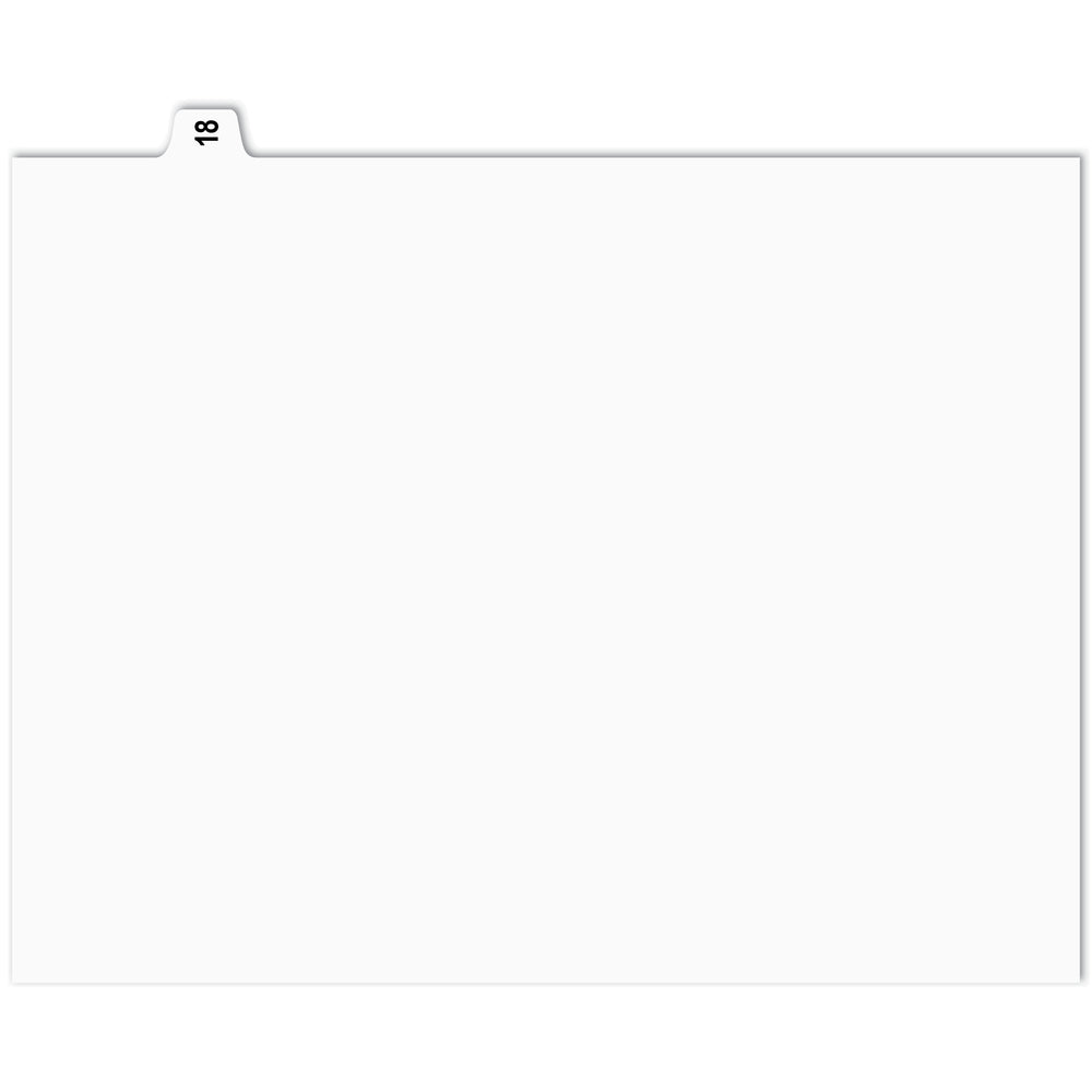 Onglets d'indexation numérique Apak - n° 18 - Blancs - 8 1/2" x 11" - Coupe 1/15e - 110 lb - Non perforés - Paquet de 25