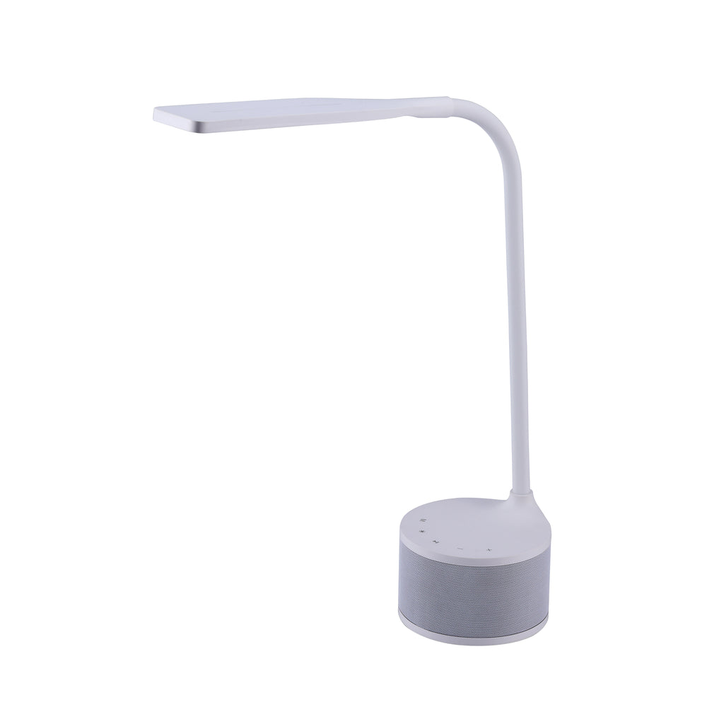Bostitch LED Desk Lamp with Bluetooth Speaker - White