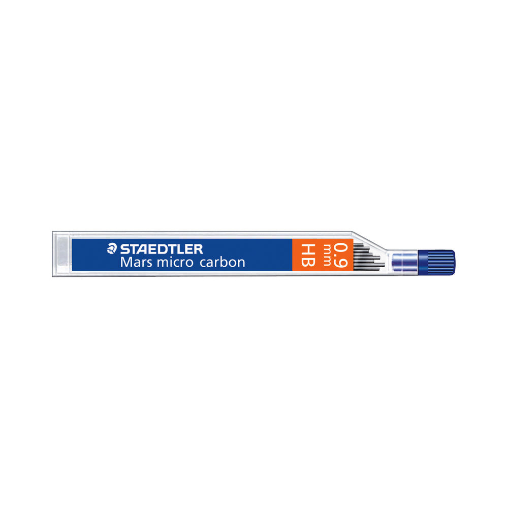 Recharges de mines pour porte-mine Staedtler Mars Micro Carbon – HB – 0,9 mm – Lot de 12