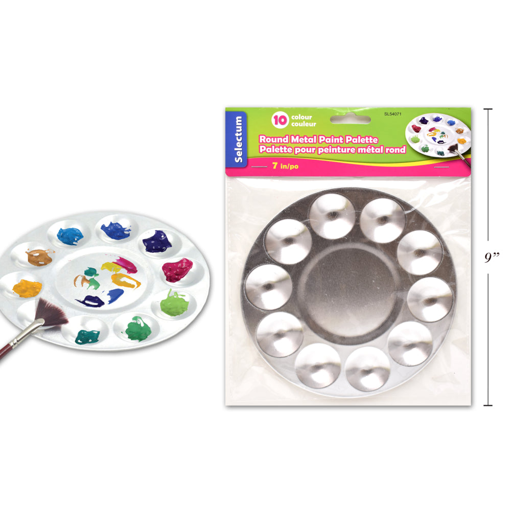 Palette de peinture ronde Selectum 7" - Aluminium - 10 emplacements