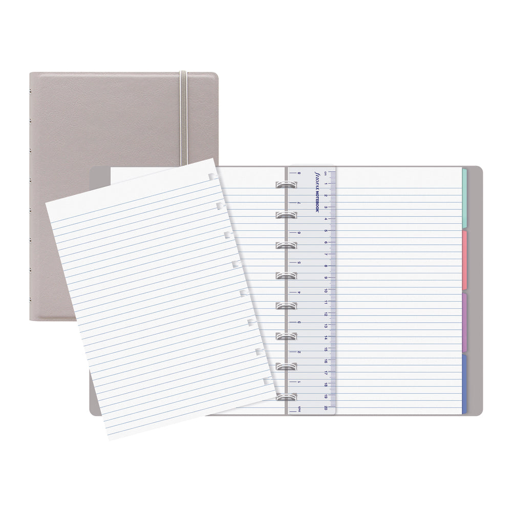 Filofax Pastel Refillable Notebook - A5 Format - 8-1/4" x 5-3/4" - 112 Pages - Stone