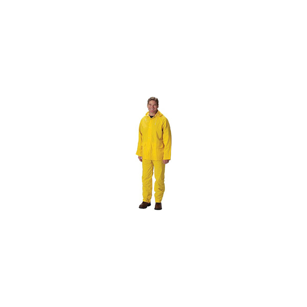 Wayne Safety 3 Piece Rain Suit (Jacket/Pant/Hood) - Extra Large - Yellow