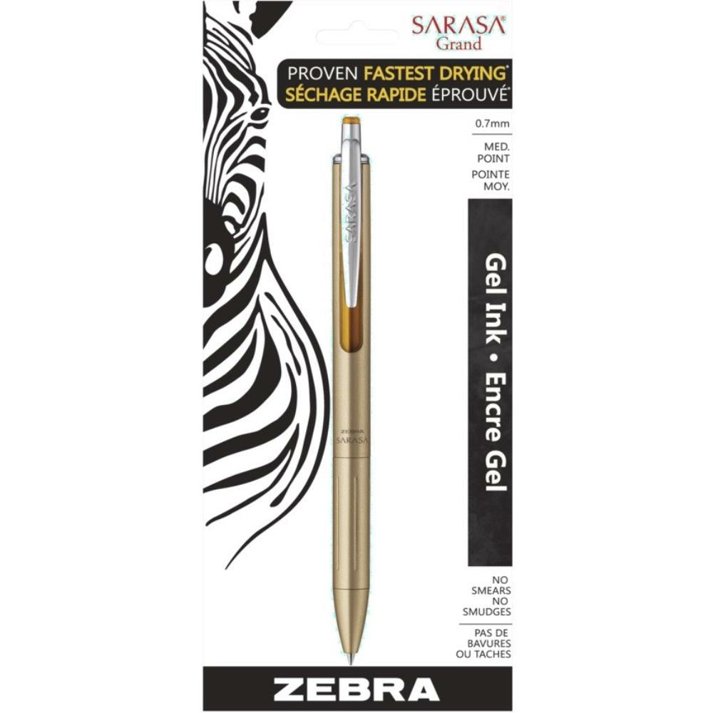 Zebra Sarasa Grand Gel Pen - 0.7mm - Gold Barrel - Black Ink