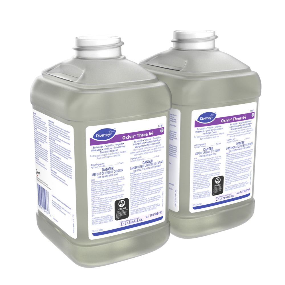 Diversey Oxivir Three 64 Disinfectant Cleaner - 2.5 L - 2 Pack