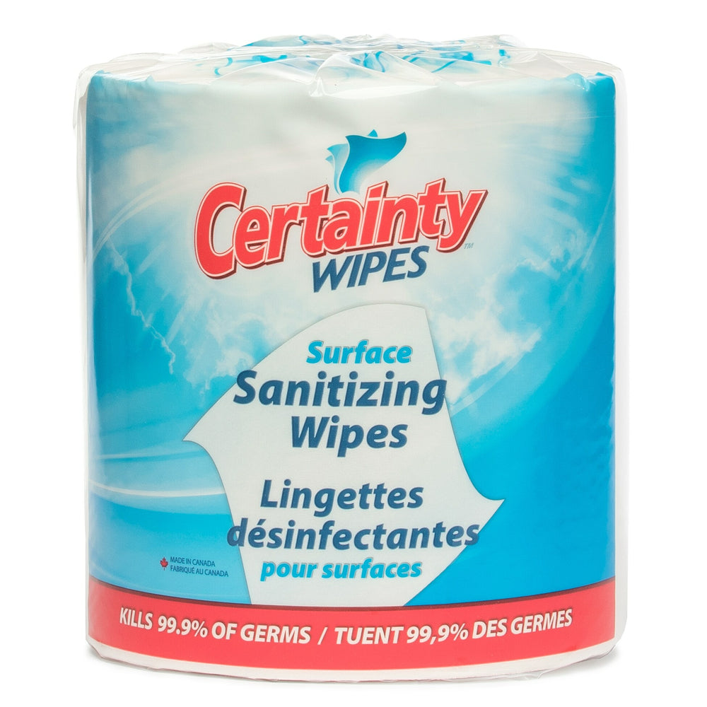 Certainty Surface Sanitizing Wipes - Unscented - 8" x 6" - 1500 Wipes Per Roll - 2 Pack