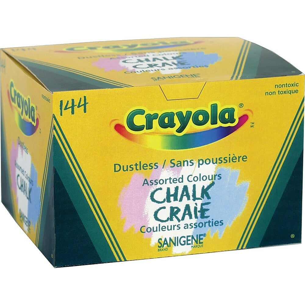 Craie colorée sans poussière Crayola, paq./144