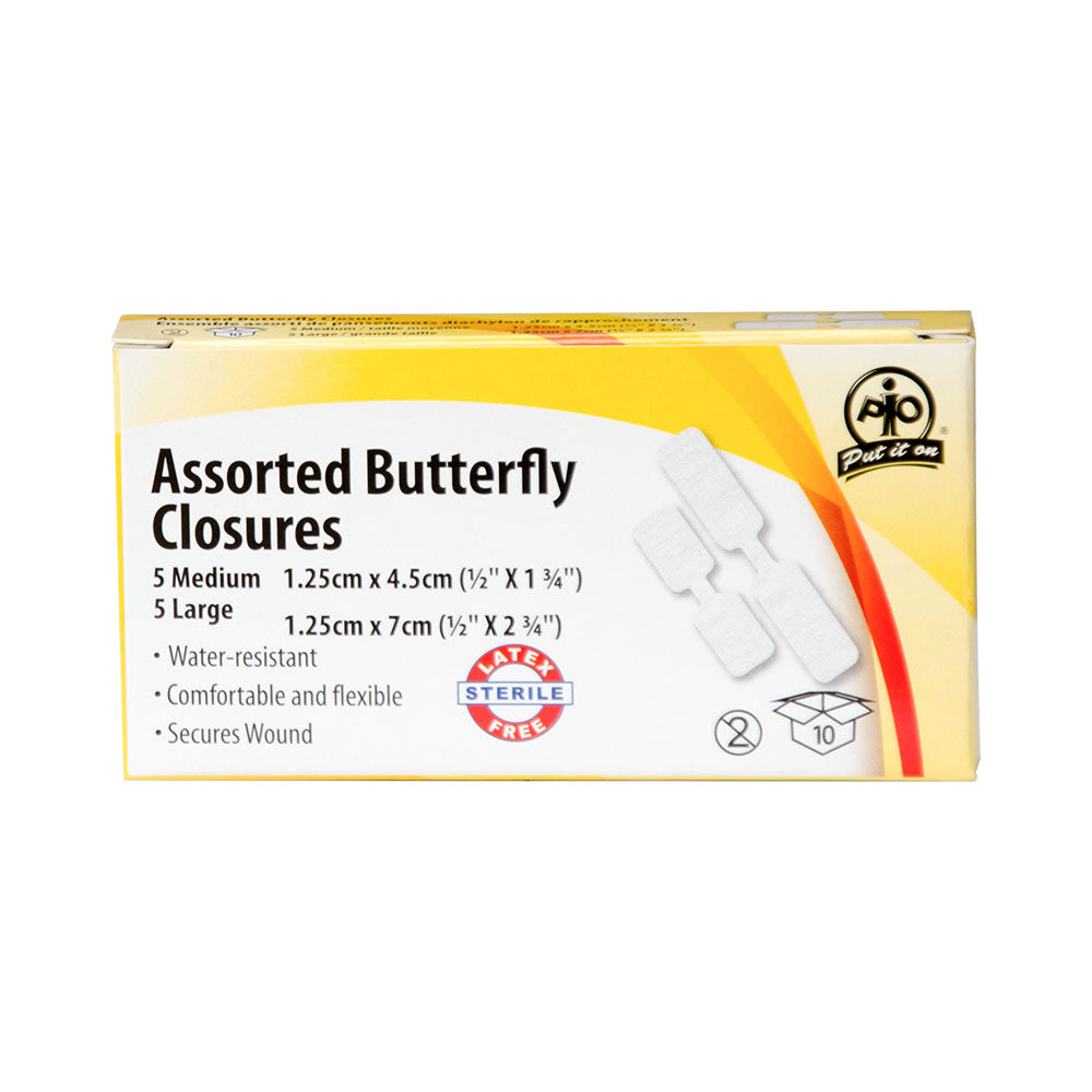 Wasip Plastic Butterfly Closures - Assorted Sizes - 10 Pack