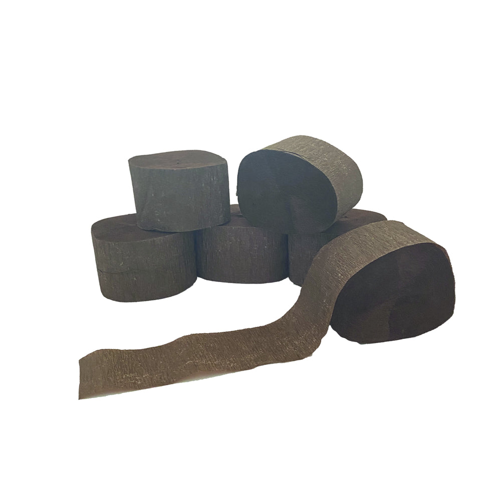 DBLG Artworks Crepe Streamers - 4.5 cm x 25 m - Brown - 6 Rolls/Pack