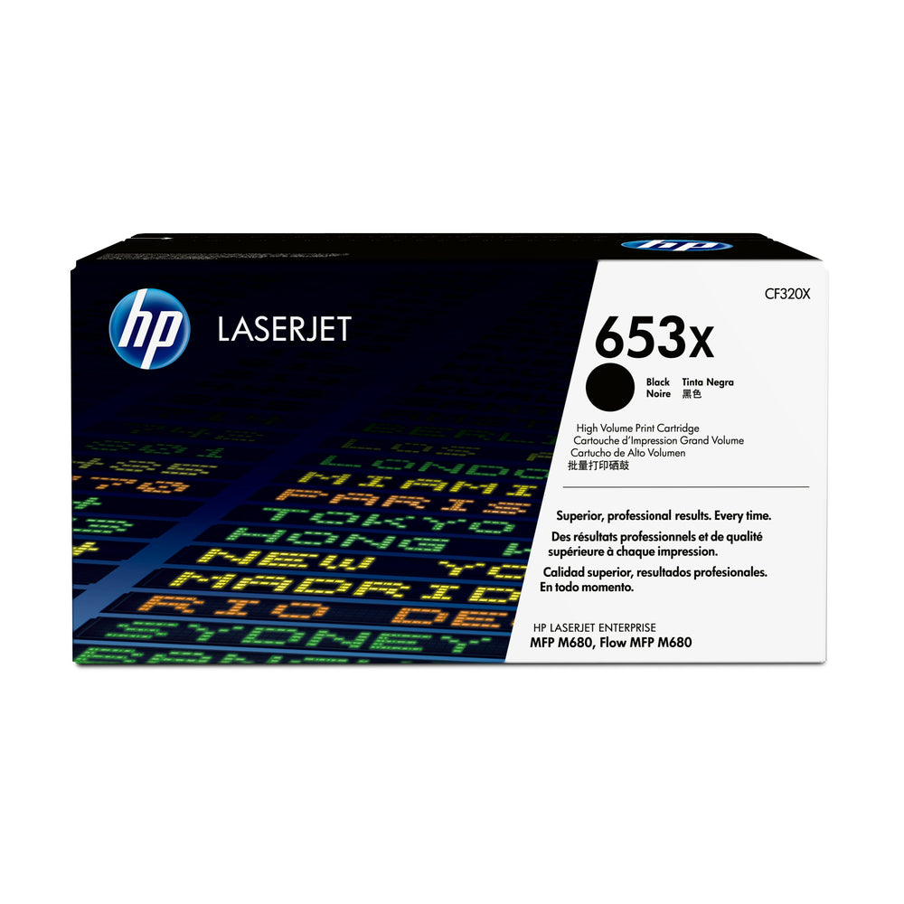 Cartouche de toner noir HP 653X LaserJet d'origine - Haute capacité (CF320X)